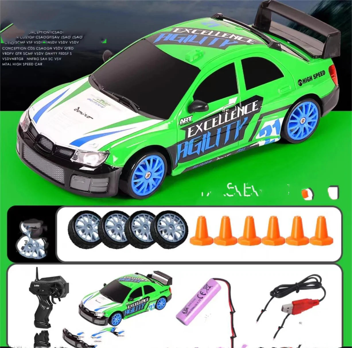 2.4G Drift Rc Car 4WD RC Drift Car Toy Remote Control GTR Model AE86 Vehicle Car RC Racing Car Toy for Children Christmas Gifts